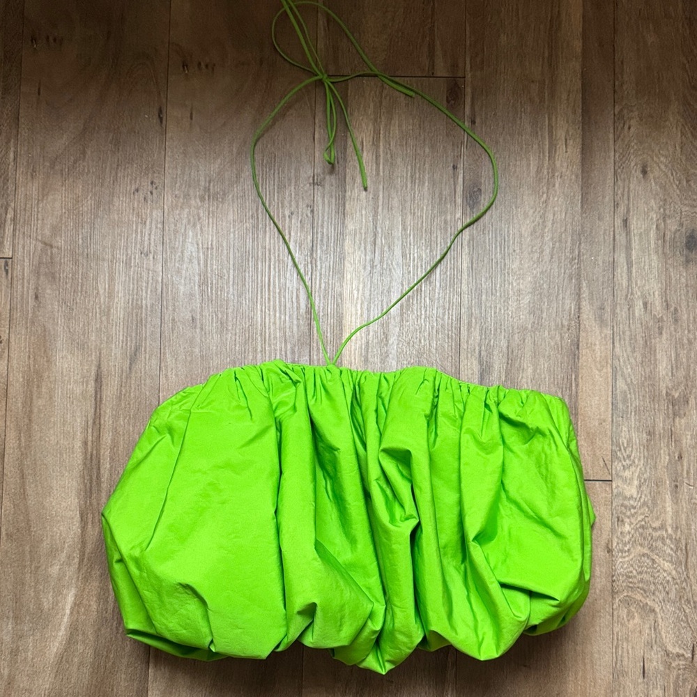 Zara Vibrant Green Ruched Blouse